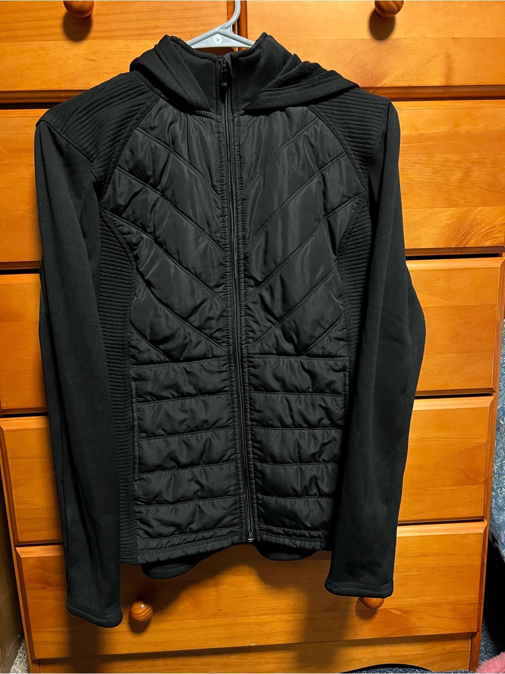Fila Black Quilted Hooded Jacket